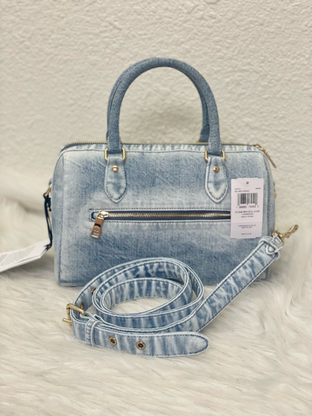 NWT Coach Rowan Satchel Bag In Denim With Charms CDY74 in Light Indigo - Picture 2 of 8